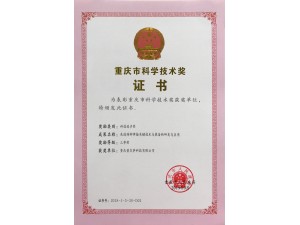 公司荣获2018年度重庆市科学技术奖科技进步三等奖